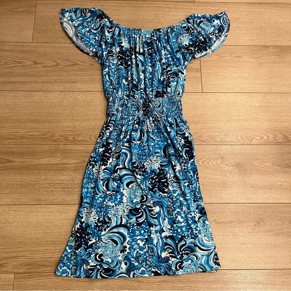 NWT Lilly Pulitzer Clarette Flutter Sleeve Dress Mesmerizing Blue Size XS - Picture 5 of 5